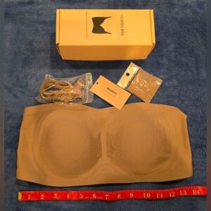 HB Select Tan Seamless Bandeau Bra, Size L